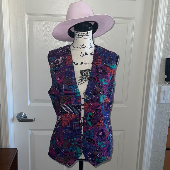 Vintage Jackets & Blazers - Beaded patchwork vintage vest